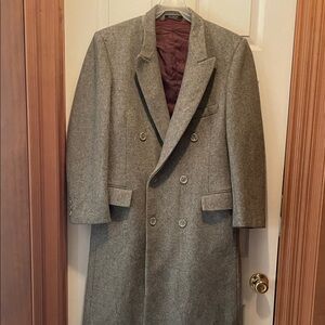 MAN IN Wool/ 100 % WOOL, Men's Gray Double-Breasted Coat, Size med